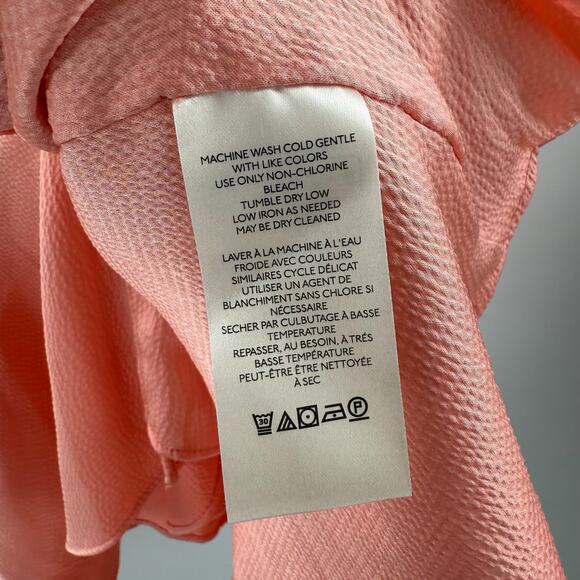 Free People Scarlett Dress Size Medium Mini Pink Peach Summer Button V-Neck NWT - Picture 14 of 16